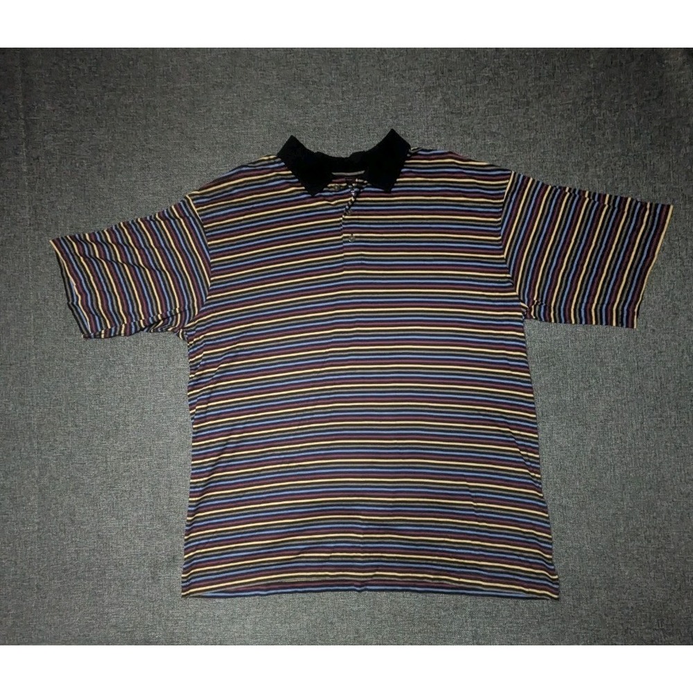 Lone Cypress Pebble Beach Polo Shirt XL Luxury Performance Striped Golf Shirt